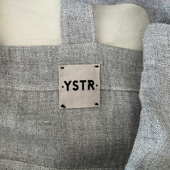 "YSTR" Light Heather Grey Linen/Cotton Blend Jumper - Picture 5 of 7